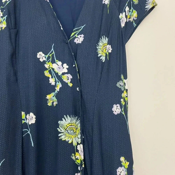 Free People Lost In You Blue Floral Hi-Lo Midi Dress Size Small - Picture 6 of 7